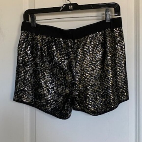NWT BCBG Max Azria Black Sparkly Sequin Shorts Satin Bow Tie Sz XS - Picture 7 of 10